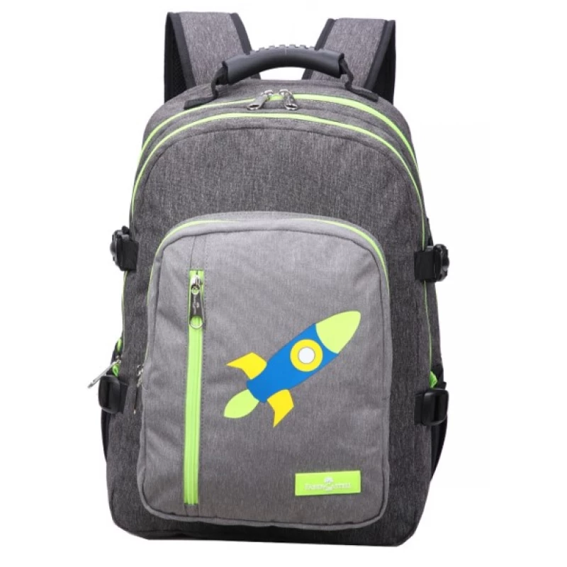 Faber-Castell Wanderer Bag 3 Compt Backpack,Dark Grey&Light Grey Rocket - فابر كاستل
