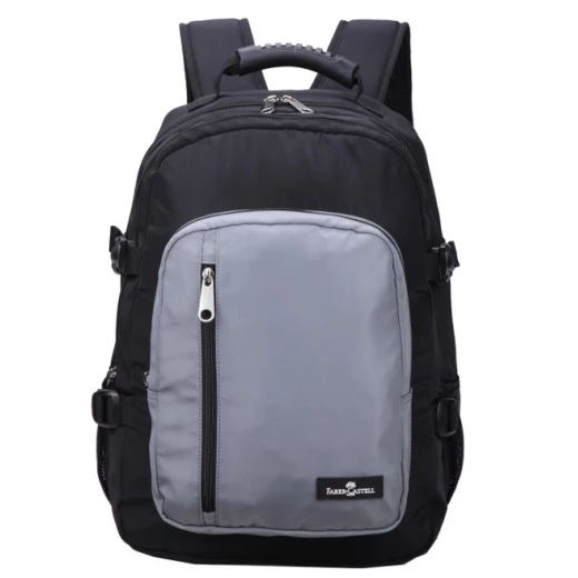 Faber-Castell Wanderer Bag 3 Compt Backpack, Black&Grey Leather Like Faber-Castell Wanderer Bag 3 Compt Backpack, Black&Grey Leather Like
