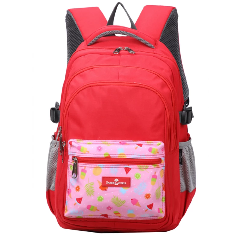 Faber-Castell School Bag 4 Compt Backpack, Rad&Pink Ice Cream - فابر كاستل