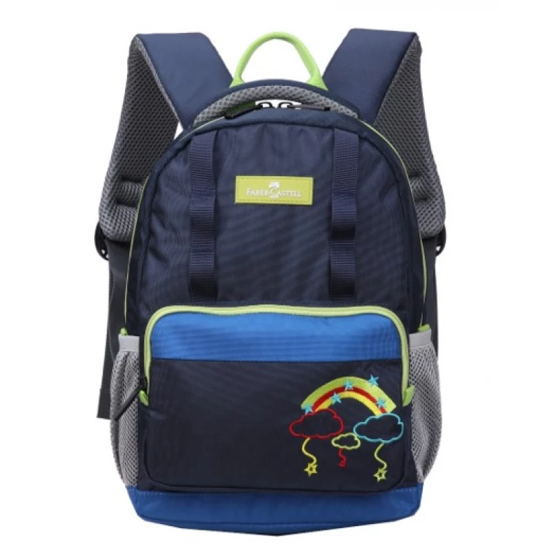 Faber-Castell The Minies Bag 1 Compt Backpack, Dark Blue & Yellow Clouds - فابر كاستل