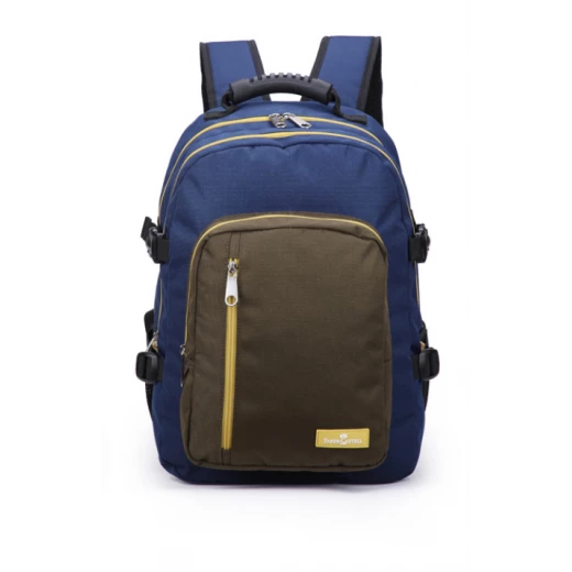 Faber-Castell The Wanderer School 3 Compt Backpack, Dark Blue&Olive Green Faber-Castell The Wanderer School 3 Compt Backpack, Dark Blue&Olive Green