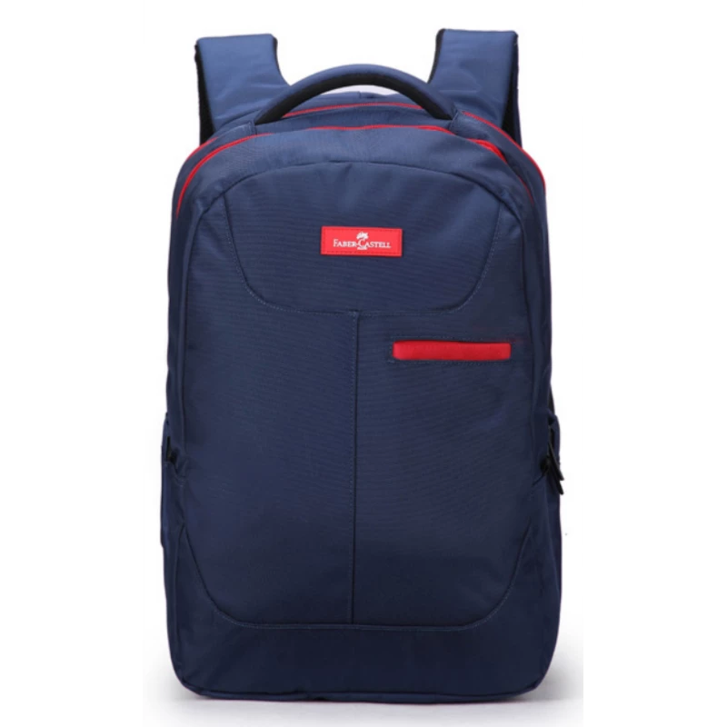 FaberCastell Urban Bag 2 Compt Backpack, Dark Blue&Red Zipper - فابر كاستل