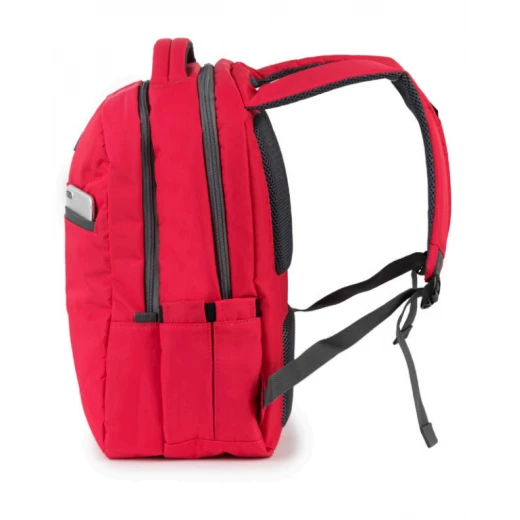 FaberCastell Urban Bag 2 Compt Backpack,  Red&Grey Zipper - فابر كاستل - Image 2