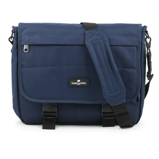 FaberCastell Light Shoulder Bag 3 Compt Backpack, Dark Blue