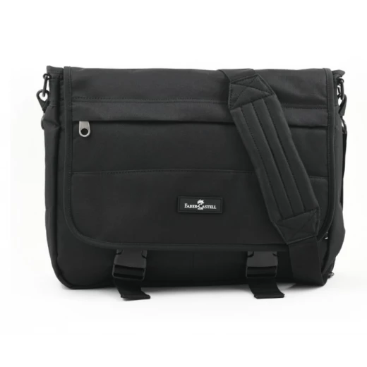 FaberCastell Light Shoulder Bag 3 Compt Backpack, Black FaberCastell Light Shoulder Bag 3 Compt Backpack, Black