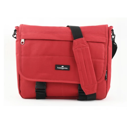 FaberCastell Light Shoulder Bag 3 Compt Backpack, Red FaberCastell Light Shoulder Bag 3 Compt Backpack, Red
