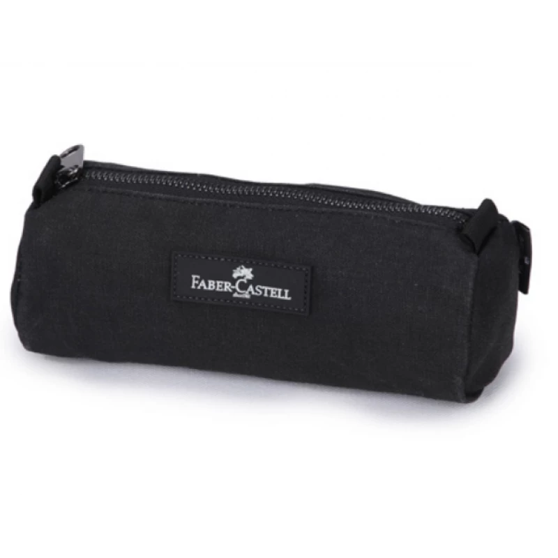 Faber Castell Small Pencil Case 1-Compartment, Black&Jeans - فابر كاستل