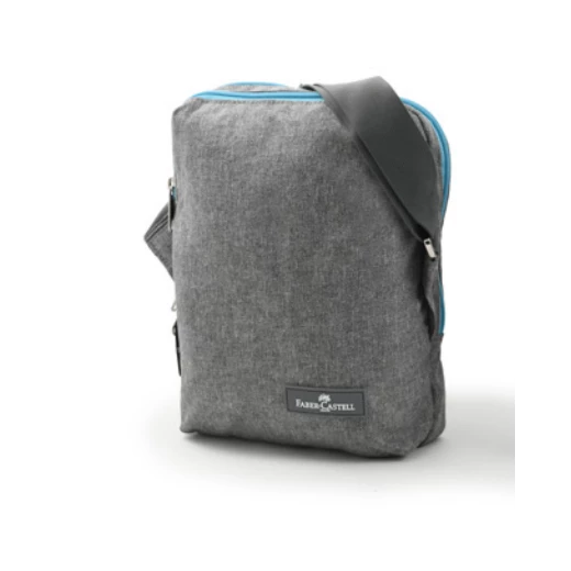 Faber Castell Insulated School Lunch Bag 2-Compartment, Grey&Turquoise Zipper Faber Castell Insulated School Lunch Bag 2-Compartment, Grey&Turquoise Zipper