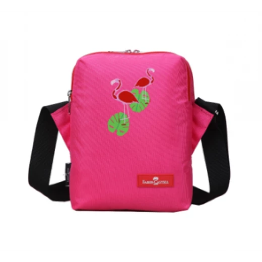 Faber Castell Insulated School Lunch Bag 2-Compartment, Pink & Flamingo Faber Castell Insulated School Lunch Bag 2-Compartment, Pink & Flamingo