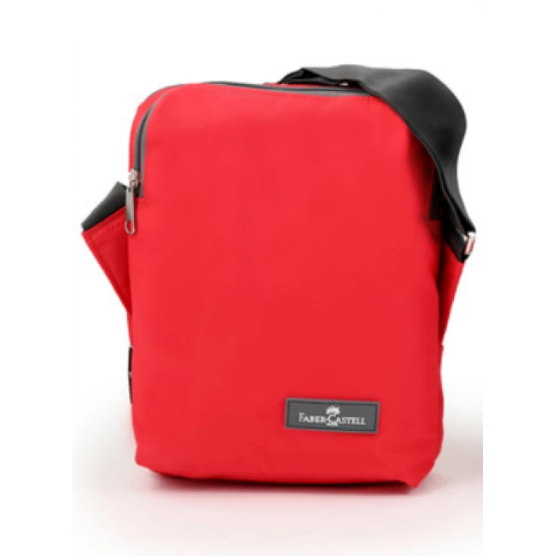 Faber Castell Insulated School Lunch Bag 2-Compartment, Red&Grey Zipper - فابر كاستل