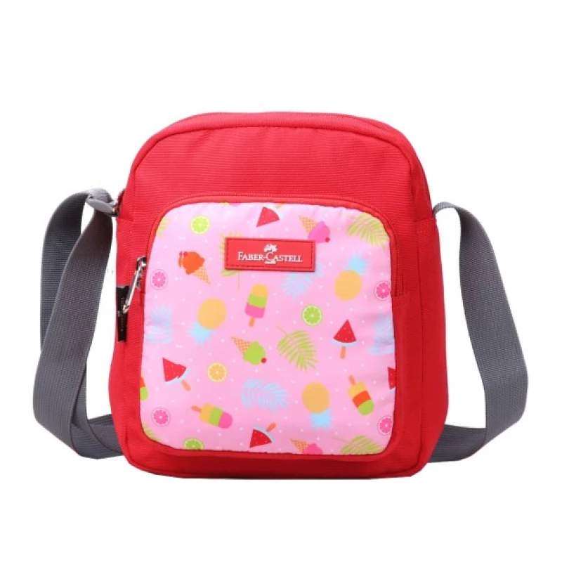 Faber Castell Insulated School Lunch Bag 4-Compartment, Red&Pink Ice Cream - فابر كاستل