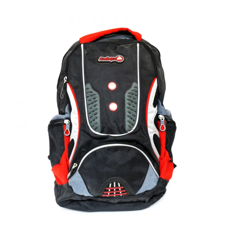 Amigo School Bag, Gray&Red