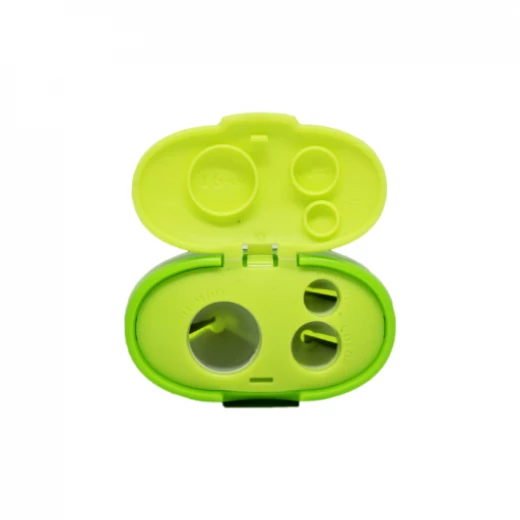Keyroad Tris Jumbo 3-hole plastic sharpener , with tank, green Keyroad Tris Jumbo 3-hole plastic sharpener , with tank, green