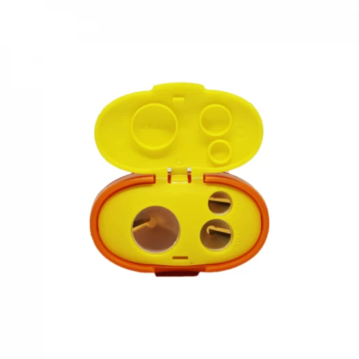 Keyroad Tris Jumbo 3-hole plastic sharpener , with tank, orange Keyroad Tris Jumbo 3-hole plastic sharpener , with tank, orange