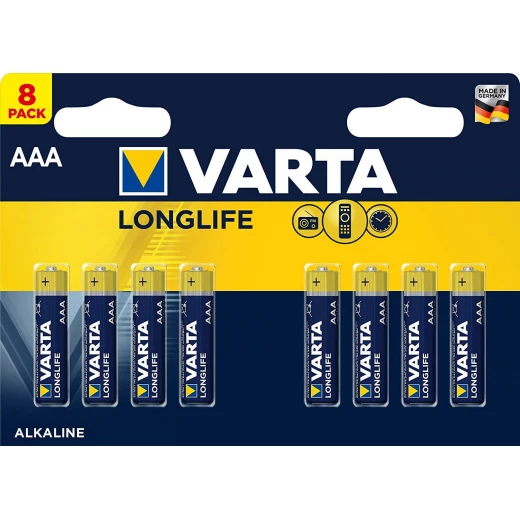 حزمة بطاريات لونج لايف من فارتا AAA, عدد 8 حزمة بطاريات لونج لايف من فارتا AAA, عدد 8