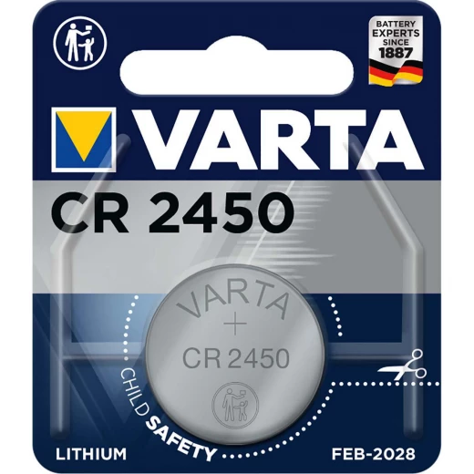 Varta CR 2450 620mAh 3v Lithium Coin Cell Battery Varta CR 2450 620mAh 3v Lithium Coin Cell Battery