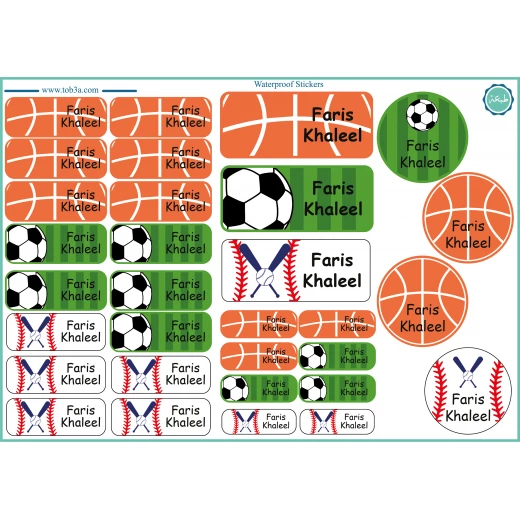 Tob3a Waterproof Stickers, Footballs Tob3a Waterproof Stickers, Footballs