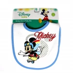 Mickey & Minnie Cotton Baby Bib, Blue - ديزني