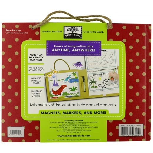 Green Start Play, Draw, Create Dinosaurs Reusable Drawing & Magnet Kit - انوفاتيف كيدز جرين - Image 2
