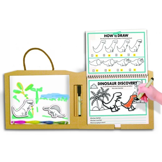 Green Start Play, Draw, Create Dinosaurs Reusable Drawing & Magnet Kit - انوفاتيف كيدز جرين - Image 3