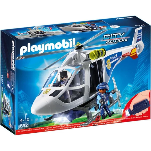 Playmobil Police Helicopter With Led Searchlight For Children Playmobil Police Helicopter With Led Searchlight For Children
