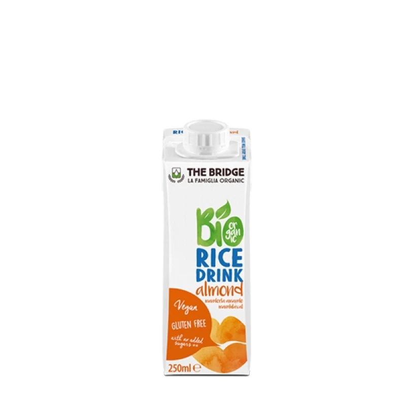 The Bridge Brazil Rice Drink with Almon 250ml, Organic - ذا بريدج بيو