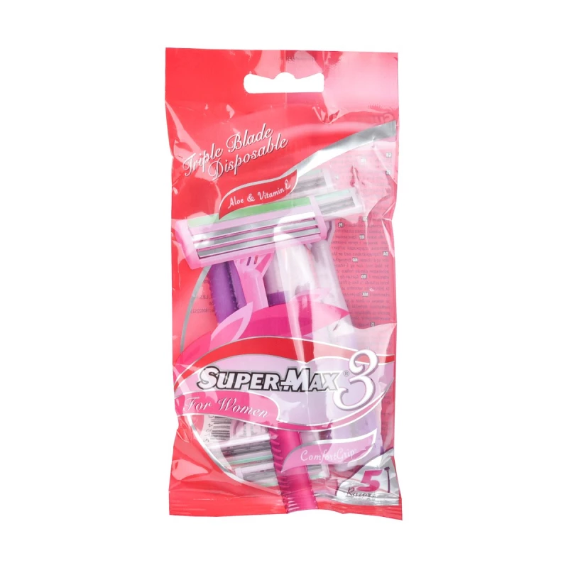 Supermaxtriple blades with strip comfort grip dispo 5 bag ladies - Supermax