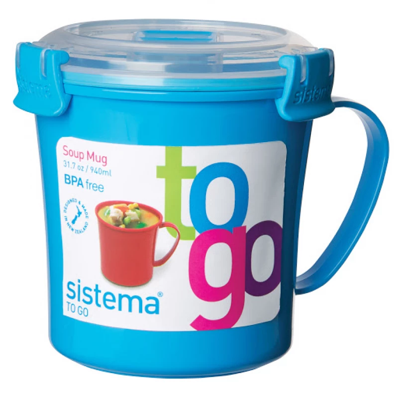 Sistema To Go Microwave Soup Mug - 656 ml, Light Blue - سيستما