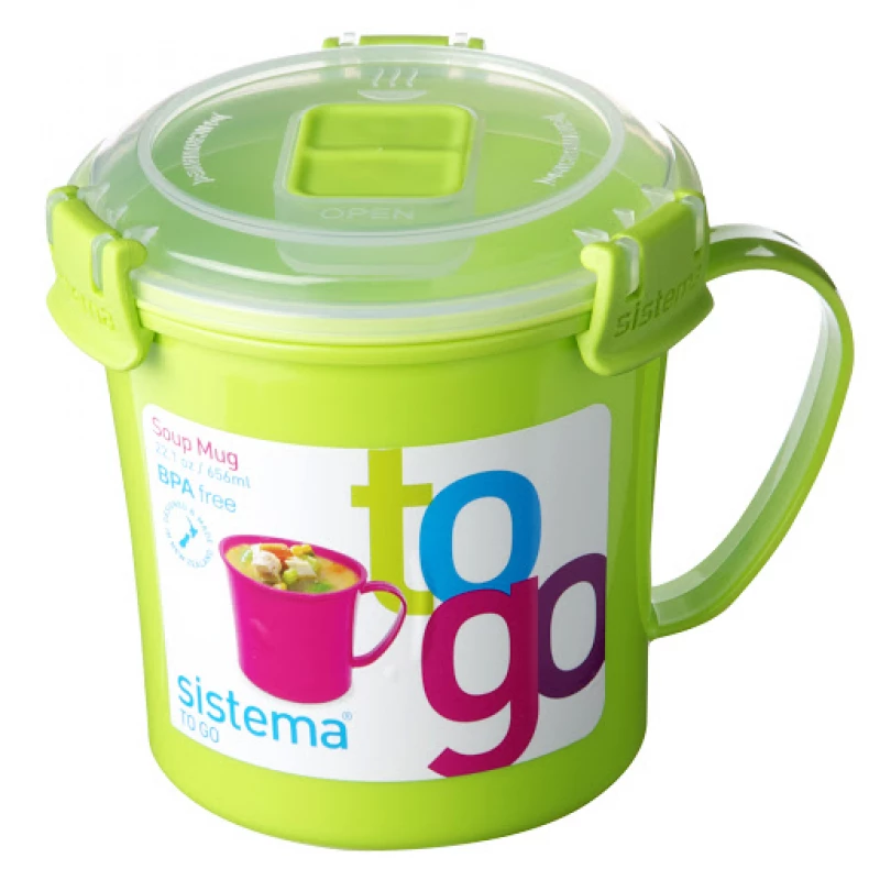 Sistema To Go Microwave Soup Mug - 656 ml, Green - سيستما