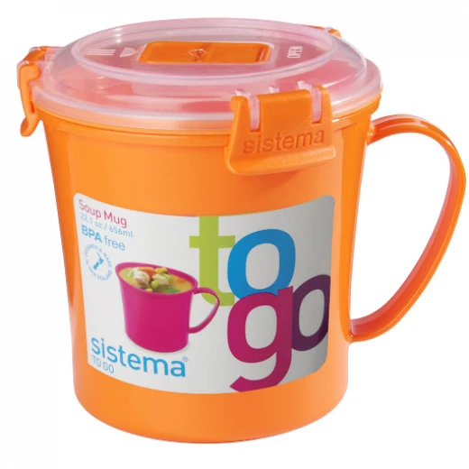 Sistema To Go Microwave Soup Mug - 656 ml, Orange Sistema To Go Microwave Soup Mug - 656 ml, Orange