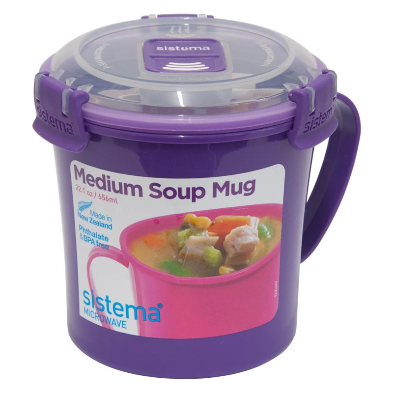 Sistema To Go Microwave Soup Mug - 656 ml, Purple - سيستما