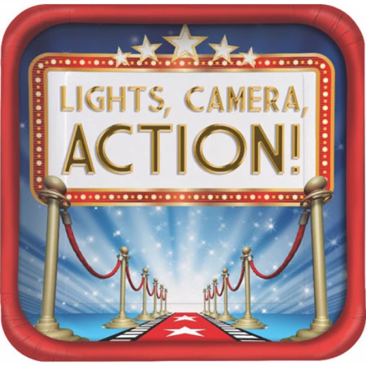 Creative Converting - Hollywood Movie Night 8 Dinner Plates Creative Converting - Hollywood Movie Night 8 Dinner Plates