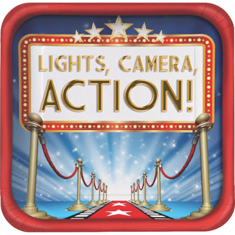 Creative Converting - Hollywood Movie Night 8 Dinner Plates