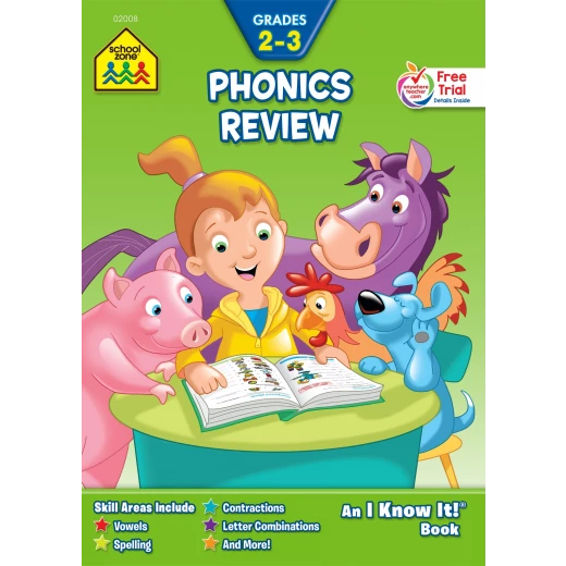 School Zone Phonics Review 2-3 Workbook, 32 pages School Zone Phonics Review 2-3 Workbook, 32 pages