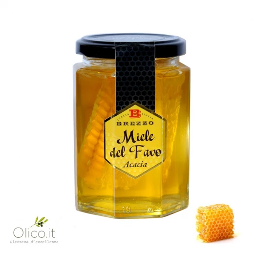 Acacia Honeycomb in glass jar 350 gr Acacia Honeycomb in glass jar 350 gr