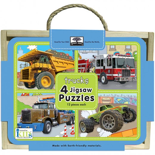Innovative Kids 4 Jigsaw Puzzels trucks Innovative Kids 4 Jigsaw Puzzels trucks