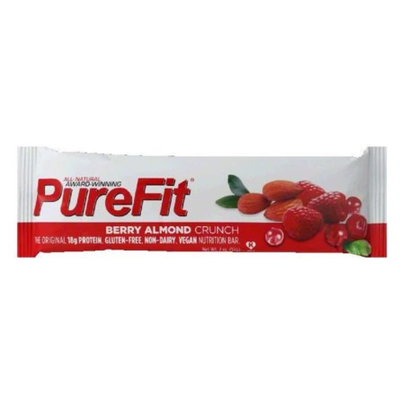 PureFit Berry Almond Crunch Premium Nutrition Bars, 15 Count | 18G Protein - بيورفيت
