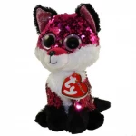 Ty Beanie Boos Flippables Plush Sequin Fox Pink - White 15 Cm - Ty
