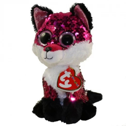 Ty Beanie Boos Flippables Plush Sequin Fox Pink - White 15 Cm