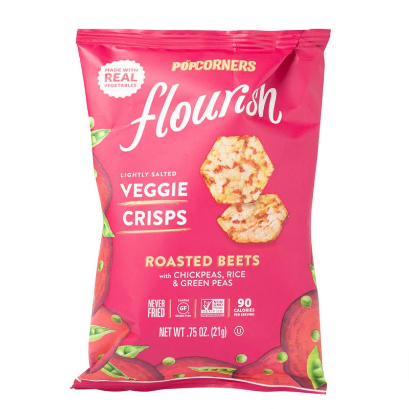 POPCORNERS Flourish Veggie Crisps  Roasted Beets&Pean 21g - بوب كورنرز