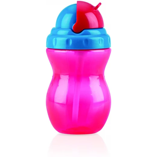 Nuby Flip-it Leakproof Straw Bottle (320ml), Pink Nuby Flip-it Leakproof Straw Bottle (320ml), Pink