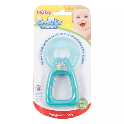 Nuby Coolbite Round Teether with Sterilised Water, Green Nuby Coolbite Round Teether with Sterilised Water, Green