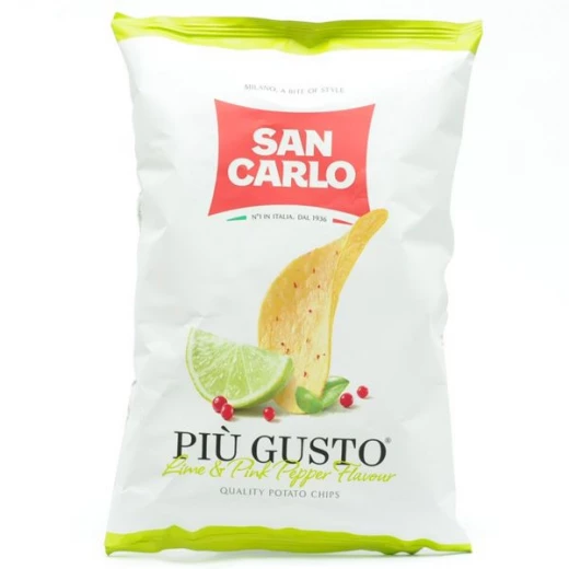 San Carlo Lime & Pink Pepper Potato Chips 150g San Carlo Lime & Pink Pepper Potato Chips 150g