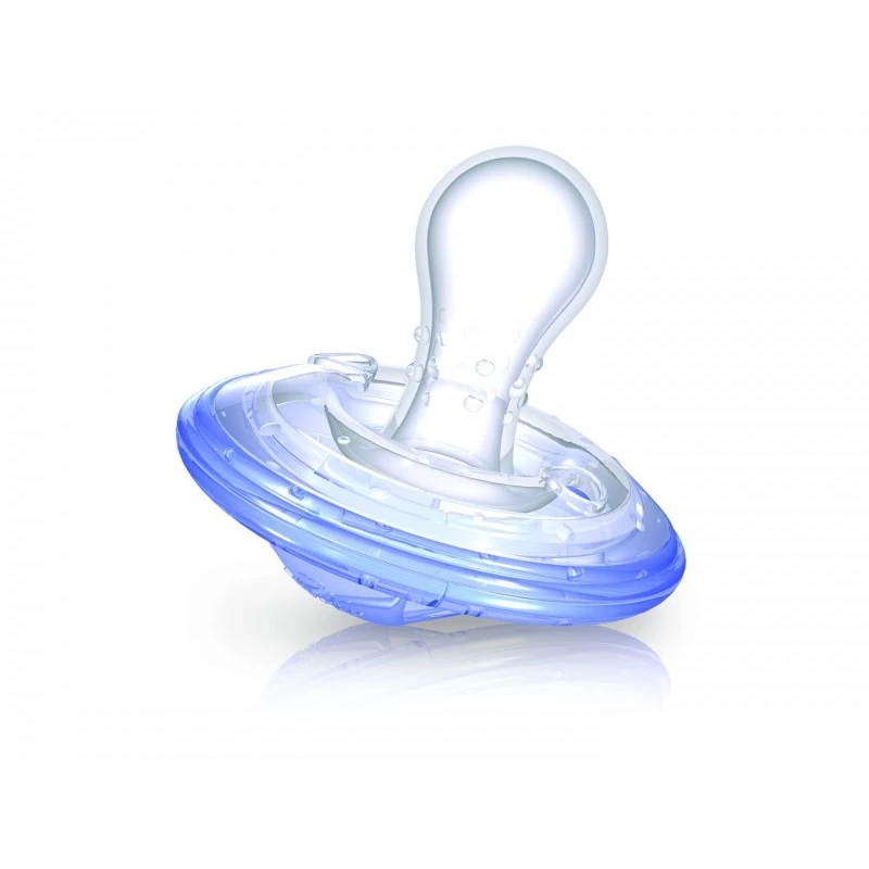 Nuby Natural Touch SoftFlex Pacifier Cherry 0-6m, Blue - نوبي