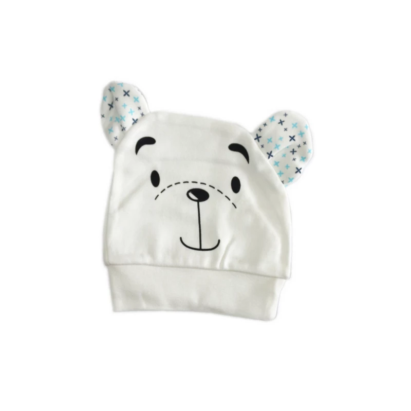 Newborn Baby Brown Bear Hat - White