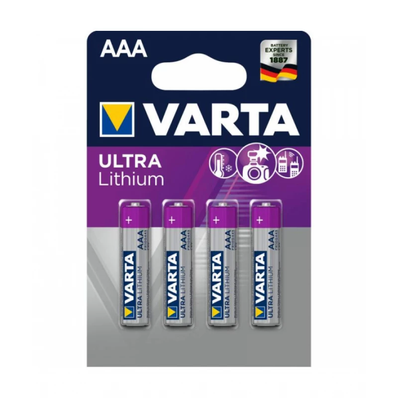Varta 4 Batteries Aaa 1.5v Ultra Lithium - فارتا