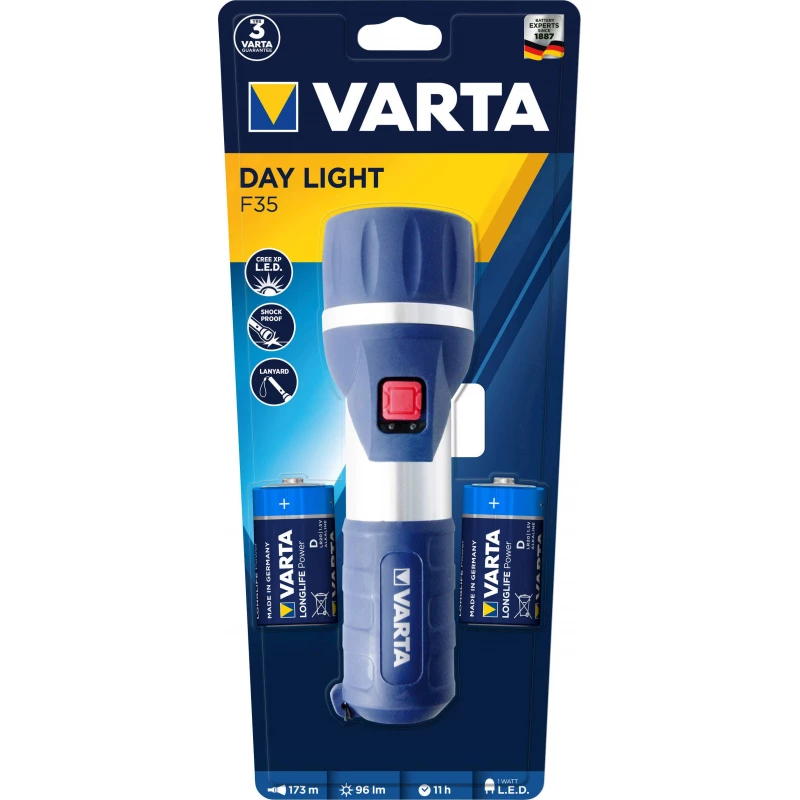 Varta Day Light F35 LED (monochrome) Torch battery-powered 96 lm 11 h 198 g - فارتا