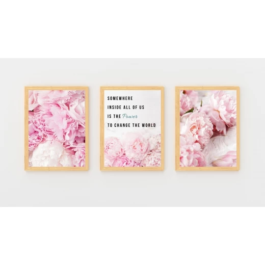 ExtraOrdinary Decorative Wood Framed Wall Art Prints, Peony Poster, A3 - إكسترا أورديناري - Image 4