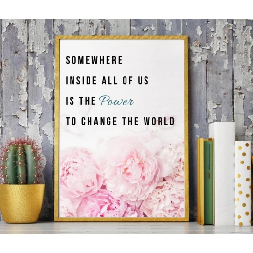 ExtraOrdinary Decorative Wood Framed Wall Art Prints, Peony Poster, A3 - إكسترا أورديناري - Image 3