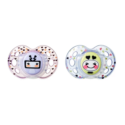 Tommee Tippee Closer to Nature Fun Pacifier, 18-36 Months, 2 Count Girl Tommee Tippee Closer to Nature Fun Pacifier, 18-36 Months, 2 Count Girl